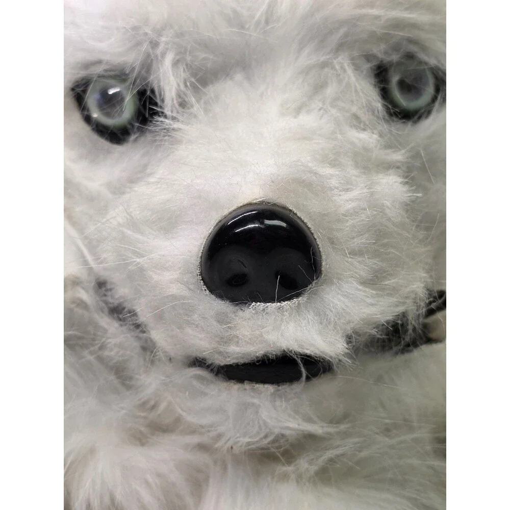Furry White Full Head/Face Mask for Teen & Adult White Wolf  Nice Mouth Opens